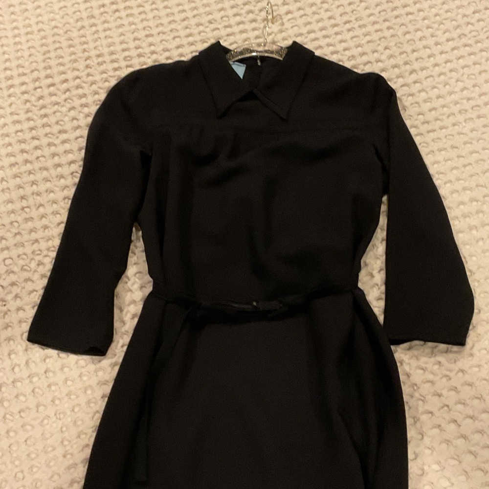 Prada Black 3/4 Sleeve belted Dress